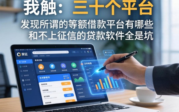 我翻了三十个平台，发现所谓的等额借款平台有哪些和不上征信的贷款软件全是坑
