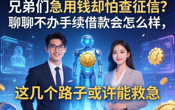 兄弟们急用钱却怕查征信？聊聊不办手续借款会怎么样，这几个路子或许能救急