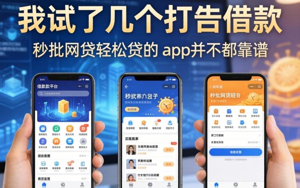 我试了几个打广告的借款平台，发现秒批网贷轻松贷的app并不都靠谱