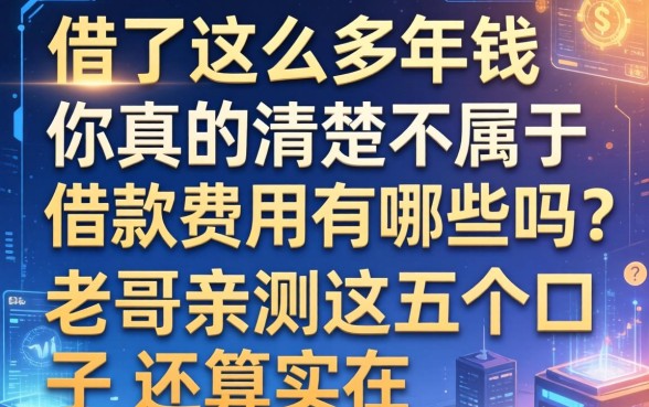 借了这么多年钱，你真的清楚不属于借款费用有哪些吗？老哥亲测这五个口子还算实在