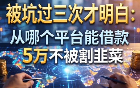 被坑过三次才明白：从哪个平台能借款5万不被割韭菜