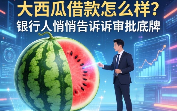 大西瓜借款怎么样？银行人悄悄告诉你审批底牌