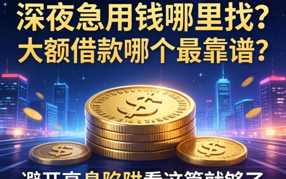 深夜急用钱哪里找？大额借款哪个最靠谱？避开高息陷阱看这篇就够了