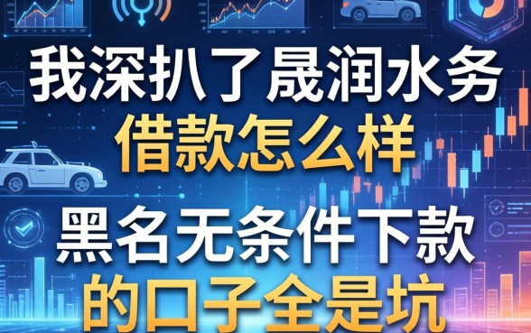 我深扒了晟润水务借款怎么样，发现黑户无条件下款的口子全是坑