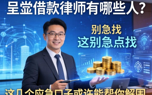 呈贡借款律师有哪些人？先别急着找，这几个应急口子或许能帮你解围