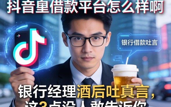 抖音里借款平台怎么样啊？银行经理酒后吐真言，这3点没人敢告诉你