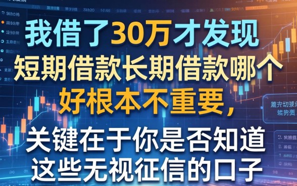 我借了30万才发现，短期借款长期借款哪个好根本不重要，关键在于你是否知道这些无视征信的口子