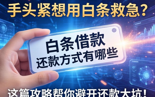 手头紧想用白条救急？白条借款的还款方式有哪些？这篇攻略帮你避开还款大坑！