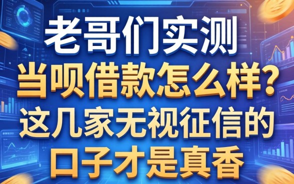 老哥们实测：当呗借款怎么样？这几家无视征信的口子才是真香