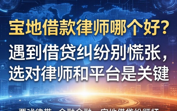 宝坻借款律师哪个好？遇到借贷纠纷别慌张，选对律师和平台是关键
