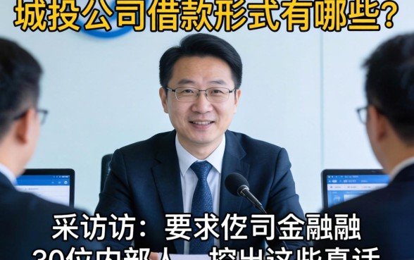 城投公司借款形式有哪些？我采访了30位内部人，挖出这些真话
