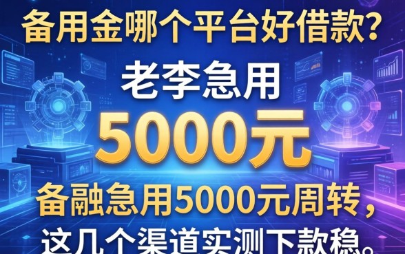 备用金哪个平台好借款？老李急用5000元周转，这几个渠道实测下款稳