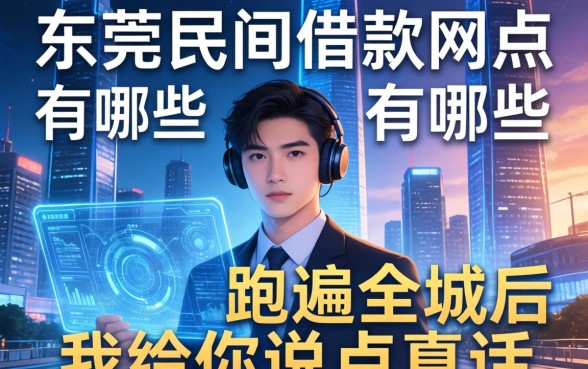 东莞民间借款网点有哪些？跑遍全城后我给你说点真话