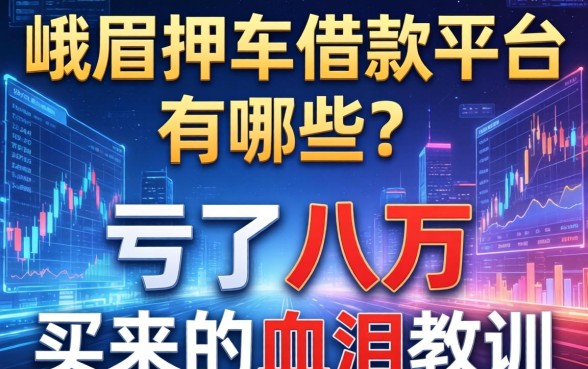 峨眉押车借款平台有哪些？我亏了八万买来的血泪教训