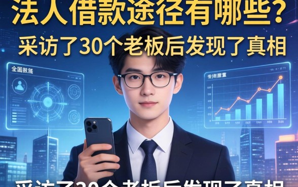 法人借款途径有哪些？我采访了30个老板后发现了真相