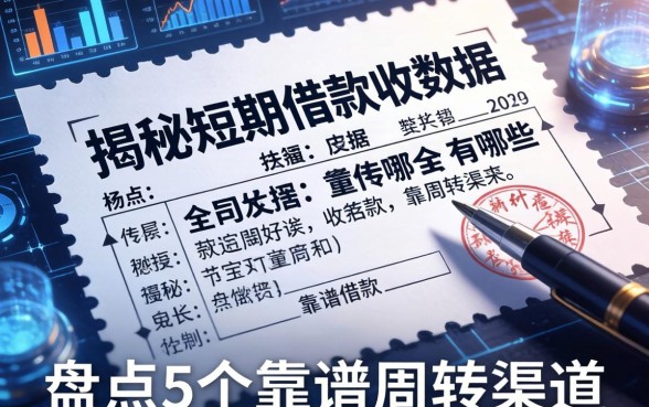 揭秘短期借款收据数据有哪些，盘点5个靠谱周转渠道