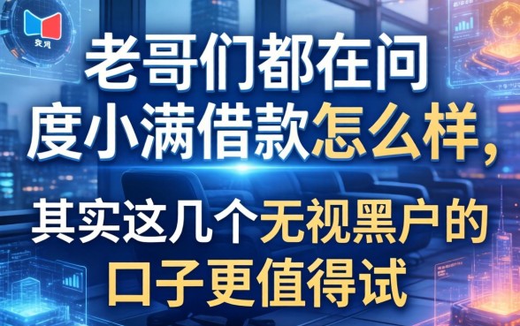 老哥们都在问度小满借款怎么样，其实这几个无视黑户的口子更值得试