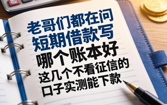 老哥们都在问短期借款写哪个账本好，这几个不看征信的口子实测能下款