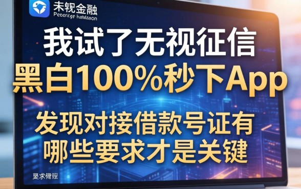 我试了无视征信黑白100%秒下app，发现对接借款凭证有哪些要求才是关键
