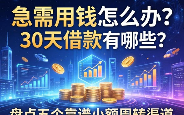 急需用钱怎么办？30天借款的有哪些？盘点五个靠谱小额周转渠道
