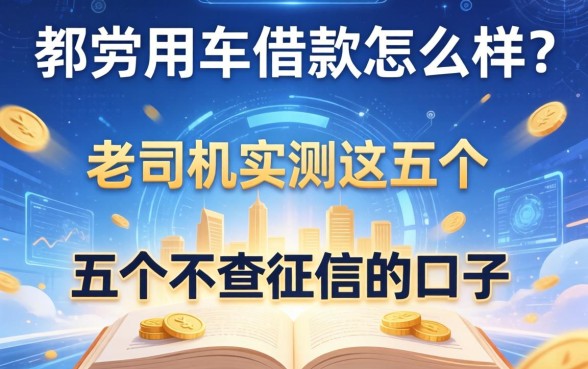 在当涂用车借款怎么样?老司机实测这五个不查征信的口子