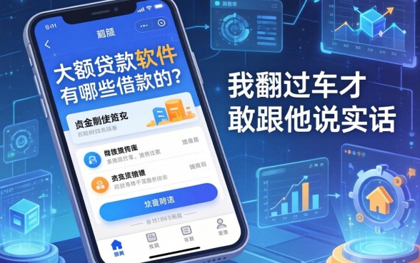大额贷款软件有哪些可以借款的？我翻过车才敢跟你说实话