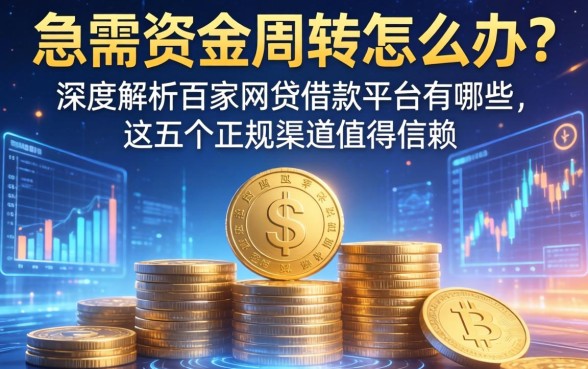 急需资金周转怎么办？深度解析百家网贷借款平台有哪些，这五个正规渠道值得信赖