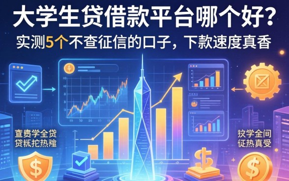 大学生贷借款平台哪个好？实测5个不查征信的口子，下款速度真香