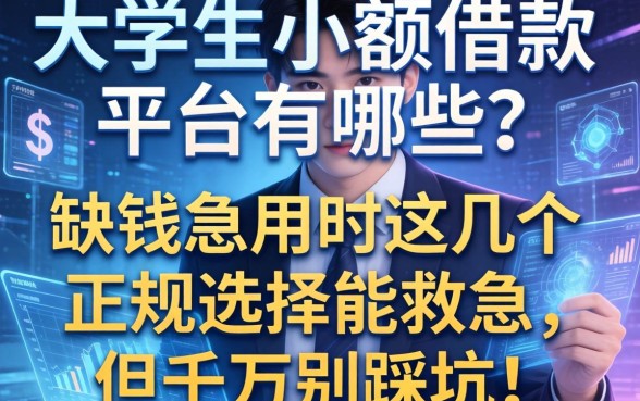 大学生小额借款平台有哪些？缺钱急用时这几个正规选择能救急，但千万别踩坑！