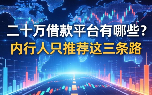 二十万借款平台有哪些？内行人只推荐这三条路