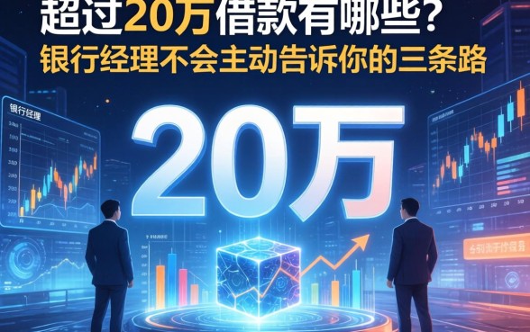 超过20万的借款有哪些？银行经理不会主动告诉你的三条路