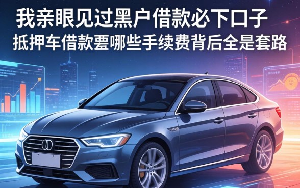 我亲眼见过黑户借款必下口子，抵押车借款要哪些手续费背后全是套路