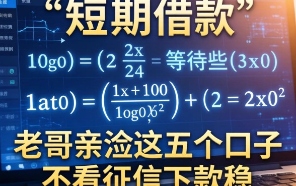 短期借款的公式有哪些？老哥亲测这五个口子不看征信下款稳
