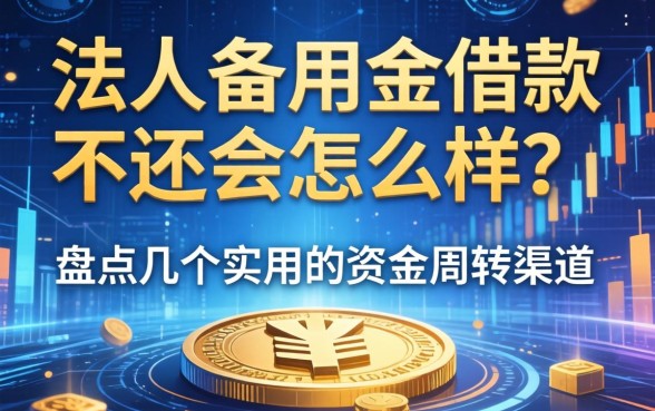 法人备用金借款不还会怎么样？盘点几个实用的资金周转渠道
