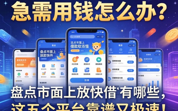 急需用钱怎么办?盘点市面上放款快的借款软件有哪些,这五个平台靠谱又极速!