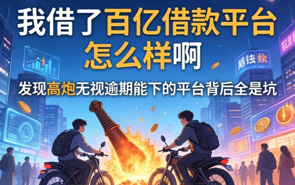 我借了百亿借款平台怎么样啊，发现高炮无视逾期能下的平台背后全是坑