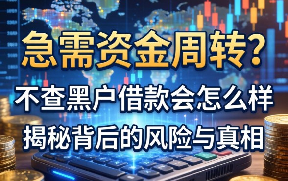 急需资金周转？不查黑户借款会怎么样？揭秘背后的风险与真相