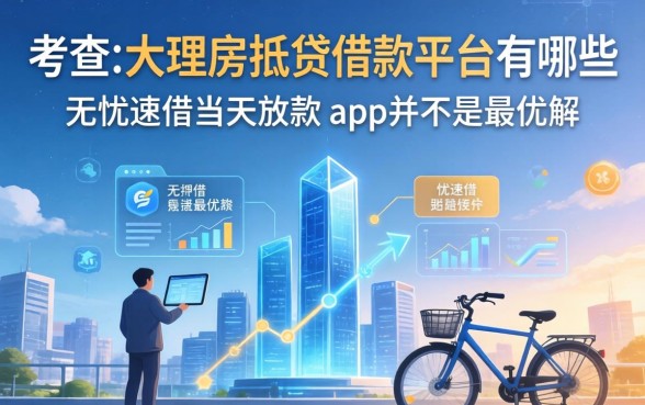 我考察了大理房抵贷借款平台有哪些，发现无忧速借当天放款的app并不是最优解