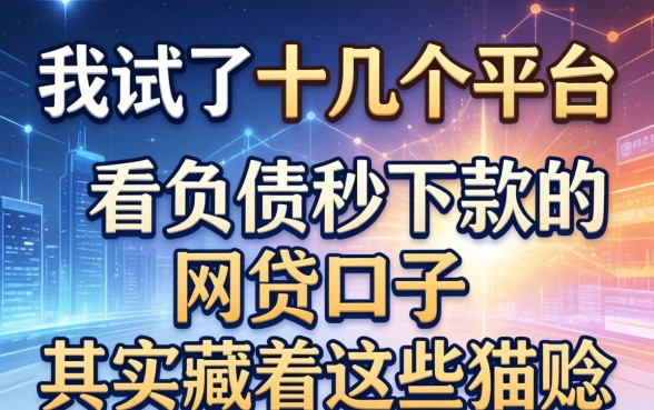我试了十几个平台，发现不看负债秒下款的网贷口子其实藏着这些猫腻