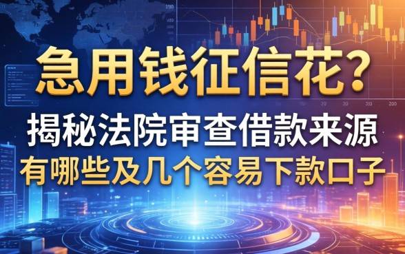 急用钱征信花？揭秘法院审查借款来源有哪些及几个容易下款的口子