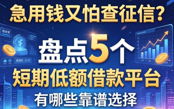急用钱又怕查征信？盘点5个短期低额借款平台有哪些靠谱选择