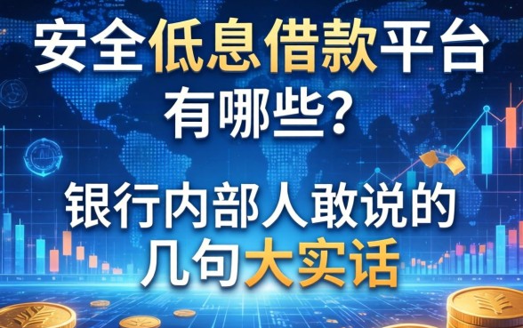 安全低息借款平台有哪些？银行内部人敢说的几句大实话