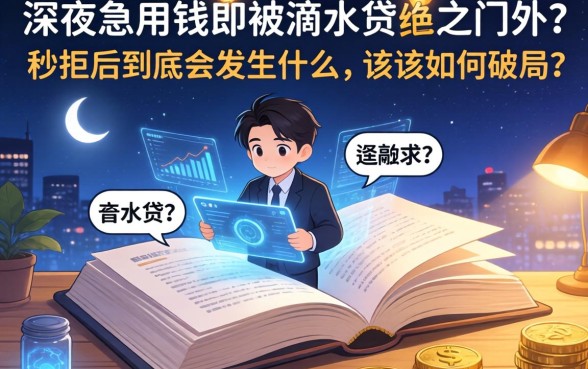 深夜急用钱却被滴水贷拒之门外？秒拒后到底会发生什么，该如何破局？