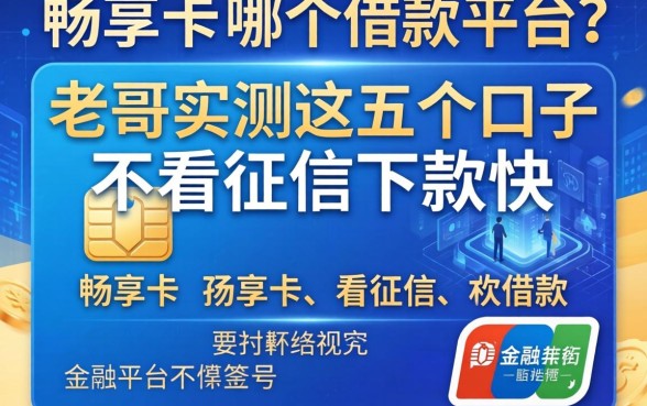 畅享卡是哪个借款平台？老哥实测这五个口子不看征信下款快