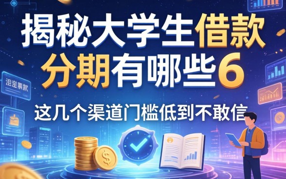 揭秘大学生借款分期有哪些6，这几个渠道门槛低到不敢信