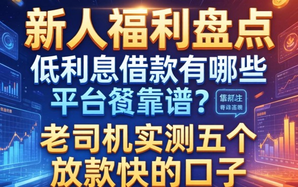 新人福利盘点：低利息借款有哪些平台靠谱？老司机实测五个放款快的口子