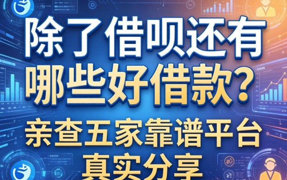 除了借呗还有哪些好借款？亲测五家靠谱平台真实分享