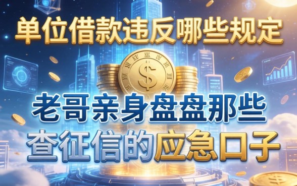 单位借款违反哪些规定？老哥亲身盘点那些不查征信的应急口子