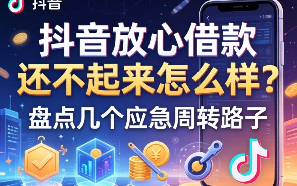 抖音放心借款还不起来怎么样？盘点几个应急周转路子