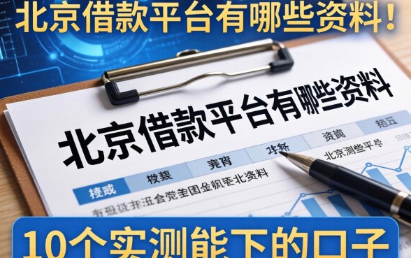 北京借款平台有哪些资料？整理了10个实测能下的口子